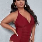 new foreign trade cross-border Amazon European and American sexy solid color plus size one-piece bikini swimsuit manufacturers wholesale