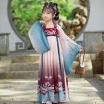 Girls' Hanfu gradient dress - Image 3