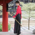 Traditional Hanfu red and black suit - Image 2
