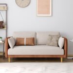 Fabric sofa simple modern living room double technology cloth wash-free color matching Nordic three-person small apartment sofa