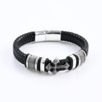 Fashion Cross Braided Electroplating Gold Cross Bracelet Simple Bracelet Men's Multilayer Leather Bracelet Wholesale - Image 5