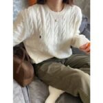 RL Raff with the pony logo Paul embroidered crewneck knit sweater men's autumn and winter warm twist couple pullover sweater - Image 3