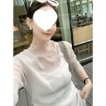 Meiyang starry base shirt Beautiful fairy spirit ~ slim shirred bright silk mesh light long-sleeved top