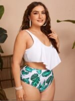 cross-border Amazon European and American sexy large size printed high waist split bikini swimsuit manufacturers wholesale - Image 3