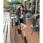 Retro Hong Kong style shirt jacket women early spring long-sleeved shirt design sense niche thin section spring jacket women - Image 4