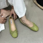 Evening breeze gentle bowknot shallow mouth flat single shoes women's summer new style Japanese niche work and commuting grandma shoes