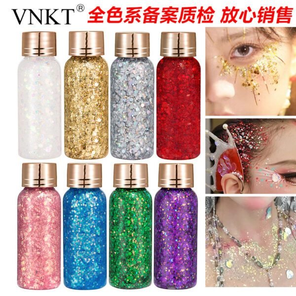 Glittering Liquid, Big Sequin, Pop Sparkle, Stage Makeup, Hair, Face, Glue-Free Gel, Glitter, Eyeshadow Makeup