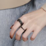 Black Versatile Narrow Original Open Ring - Image 3
