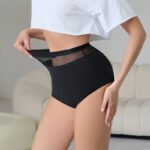 Cross-border European and American body shaping pants female postpartum plastic high waist seamless lace hip lifting pants corset waist body shaping pants