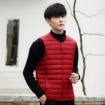 2025 new crew neck V-neck men's vest 90 white duck down light down jacket wears men's liner plus-size shoulders - Image 4