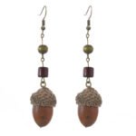 Retro hand-made plant fruit earrings, forest pine cones, literary and artistic ethnic style, Chinese medicine, dried fruits, niche creative earrings, women - Image 5