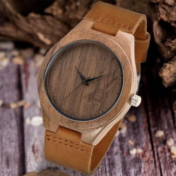 Factory Wholesale Cross Border Amazon Classic Wooden Watch Simple Casual Bamboo Men DIY Quartz Watch Wooden Watch