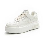 Genuine leather skate shoes women's 2023 spring new air cushion thick bottom casual single shoes design sense student white shoes women's wholesale - Image 6