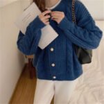 Japanese gentle style sweater women's jacket loose outerwear spring and autumn new retro lazy knitted cardigan women's clothing - Image 4