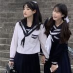 Autumn Japanese JK suit female student loose college style navy collar shirt + ins high waist half body full two-piece suit - Image 2
