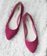 Special! Japanese pointed toe shallow mouth flat bottom commuter shoes OL temperament elegant Korean lady shoes single shoes female rose red - Image 4