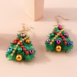 European and American Christmas Jewelry 2024 New Christmas Tree Earrings Personalized Color DIY Felt Earrings Cross-border Jewelry - Image 4