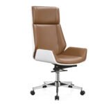 Boss chair executive chair office swivel chair staff chair simple home backrest leather chair black walnut curved board chair