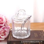 Kitchen supplies seasoning jar chicken essence monosodium glutamate glass bottle seasoning bottle moisture-proof with lid storage jar salt jar set