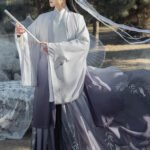 Traditional Hanfu cross-collar waist-length suit