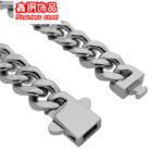 Spot cross-border hot selling hip hop spring buckle titanium steel bracelet stainless steel Cuban chain does not fade men's hand jewelry - Image 4