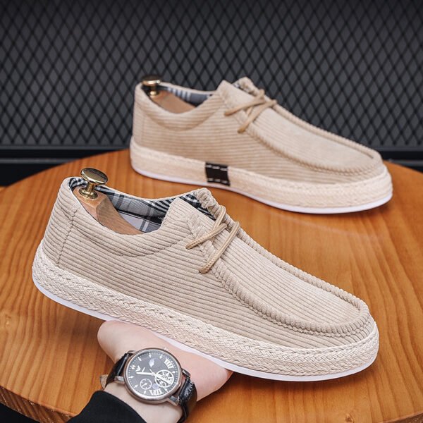 Men's slip-on shoes, corduroy men's shoes, casual shoes, four seasons, round toe sailing shoes, men's cross-border men's shoes