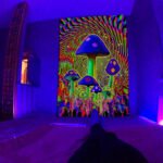 Amazon Black Light Skull Tapestry Ultraviolet Active Psychedelic Neon Tapestry Tree of Life Luminous Party Background - Image 4