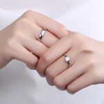S925 silver 520 wedding couple ring Korean version of the men's and women's open ring Tanabata anniversary gift female wholesale - Image 2
