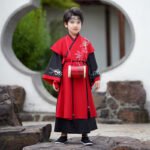 Boys' Hanfu black and red college style - Image 4