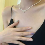 Summer Millet Beads Pearl Love Necklace Female Light Luxury Niche Pendant French Internet Celebrity Clavicle Chain - Image 3