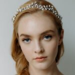 European and American light luxury wedding headband headdress bridal jewelry simple temperament crystal flower headband Hair band