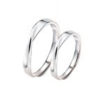 Korean version Korean imitation silver Mobius ring live mouth couple ring zircon irregular personality ring jewelry wholesale - Image 5