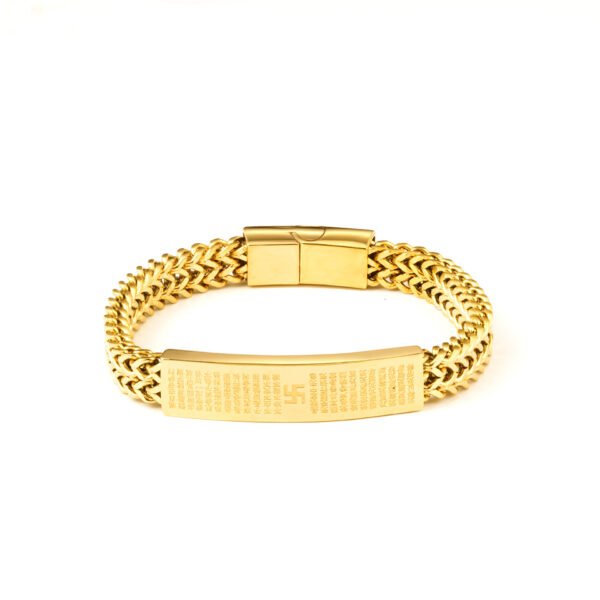 Titanium Steel Scripture Bracelet Swastika Bracelet Heart Sutra Watch Strap Stainless Steel Gold Bracelet Men's Bracelet