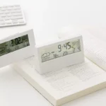 LED silent smart weather electronic clock ins desktop clock perpetual calendar desktop transparent student small alarm clock