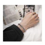 Titanium steel does not fade Cuban chain bracelet men's hip-hop girls bracelets cool wind simple trendy cool couple jewelry summer - Image 4