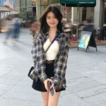 Retro Hong Kong style shirt jacket women early spring long-sleeved shirt design sense niche thin section spring jacket women - Image 2