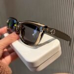 British Cherry Koko olive green cat-eye sunglasses, women's small face concave shape, sunshade street sunglasses - Image 2