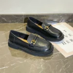 Flat-bottomed loafers women's 2023 spring new Japanese jk commuter single shoes soft-soled slip-on metal leather shoes
