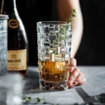 European Style Braided Shot Glass Large Cold Drink Crystal Glass