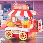 Children's play house dessert car kitchen toy burger sales car barbecue fast food car cooking cooking kitchen utensils gift box