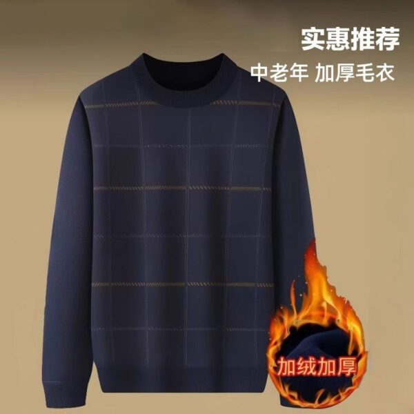 Daddy clothes autumn and winter pile thickened sweater middle-aged and elderly men 50 years old 60 years old warm undershirt men and seniors