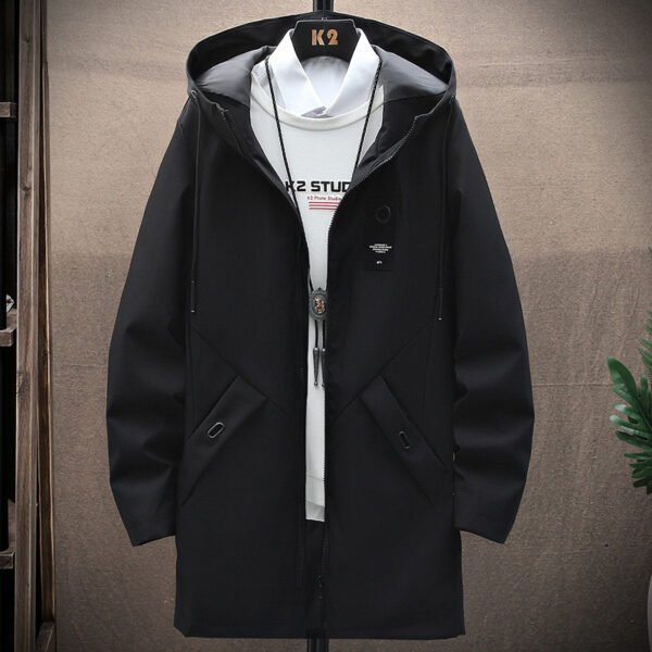 Foreign trade jacket youth slim mid-length autumn men's jacket hooded windbreaker cross-border coat men's one piece on behalf of the hair