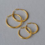 Hong Kong style ring earrings plain circle 925 silver needle temperament commuting versatility high-end earrings women's oversize earrings - Image 4
