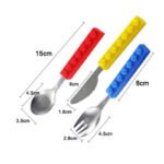 Building blocks Knives, Forks, Spoons, Silicone Tableware, Creative Children's Western Food, Stainless Steel Three-Piece Sets, Household Supplies, Gifts - Image 3