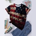 Amazon cross-border foreign trade Europe and the United States new full-body printed short-sleeved Independence Day flag full-body printed T-shirt spot wholesale - Image 4
