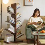 Jiayi Nordic solid wood tree bookshelf creative bookshelf bookcase floor rack wooden bookshelf bookcase storage rack - Image 3