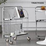 Medieval glass trolley living room bedroom ins sofa side a few net red mobile dining cart designer rack - Image 3
