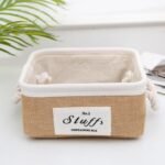 Japanese-style simple jute storage basket storage basket desktop debris storage box fabric portable snacks finishing storage box - Image 8