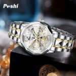 Swiss brand trendy high-end men's watch automatic quartz luminous waterproof Roman skeleton men's watch - Image 3