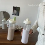 Large capacity portable straw glass cup